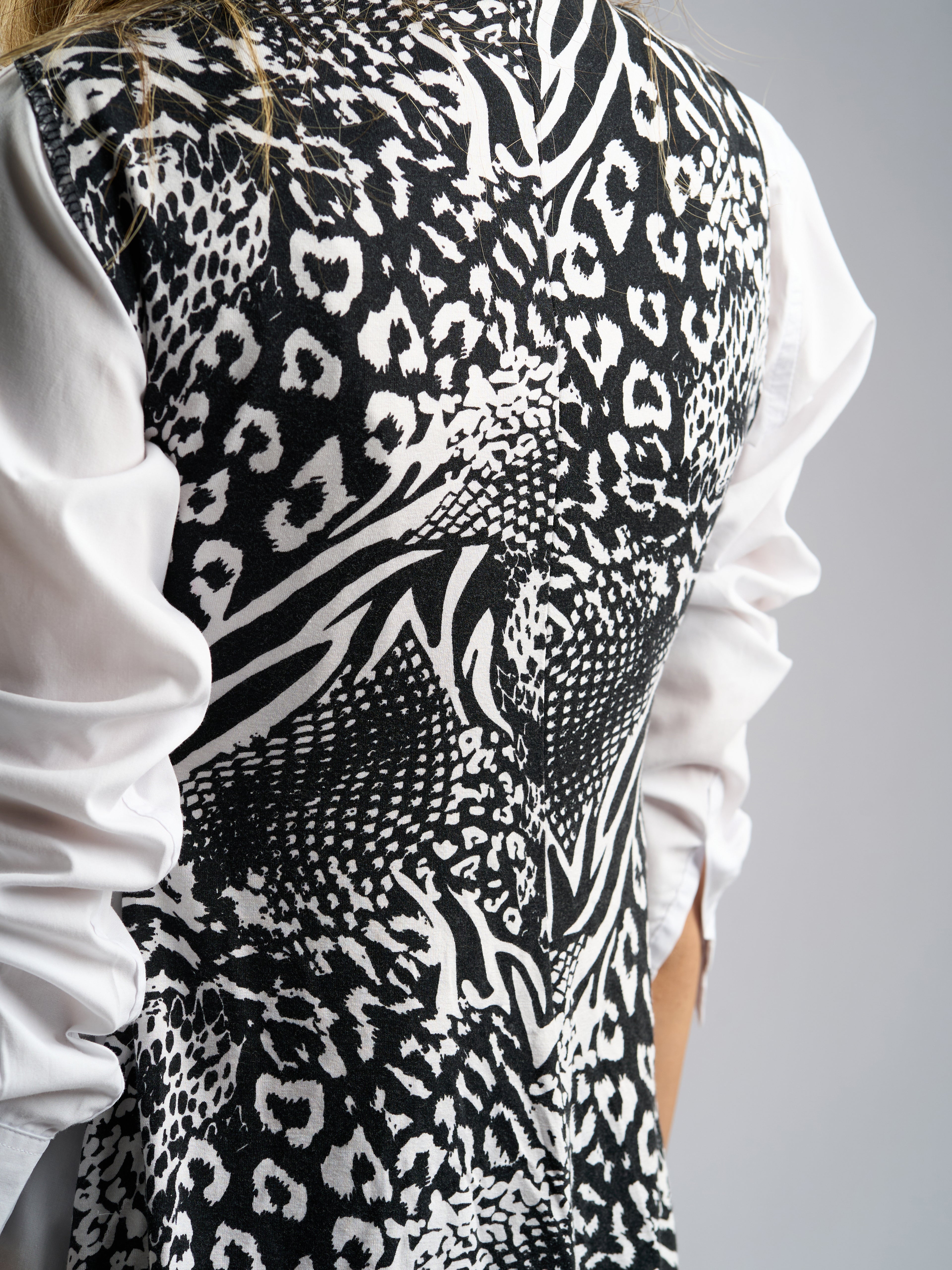 Mixed Animal Print B&W Top