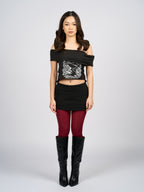 Off-Shoulder Printed Shirt