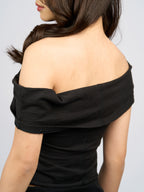 Off-Shoulder Printed Shirt