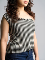 Striped One-Shoulder Top